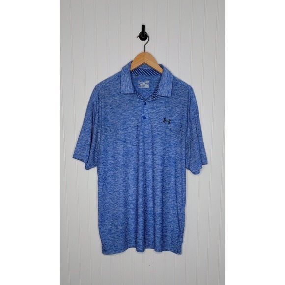 Under Armour Other - Under Armour Short Sleeve Polo Heatgear Loose Fit Men's size Large Heather Blue